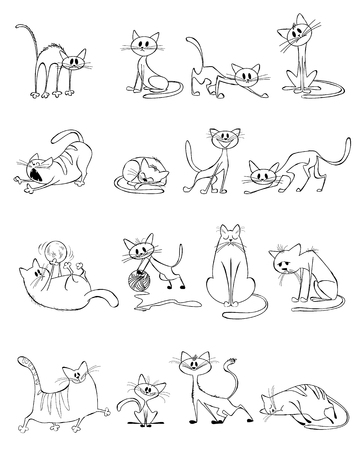 Vector illustration of a funny cats setのイラスト素材