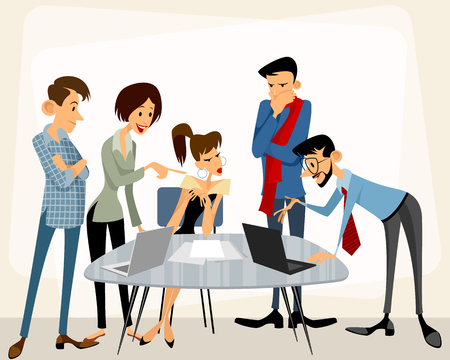 Vector illustration of a business team at workのイラスト素材