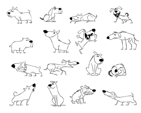 Vector illustration of a funny dogs setのイラスト素材