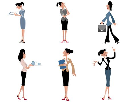 Vector illustration of a six businesswomen setのイラスト素材