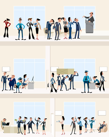 Vector illustration of a businessmen in big officeのイラスト素材