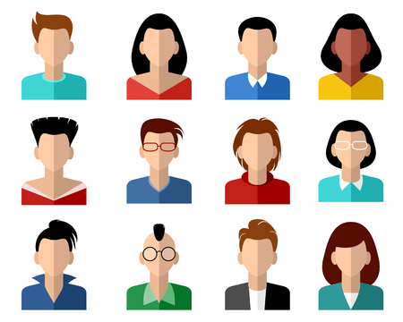 Vector illustration of a sixteen avatars setのイラスト素材