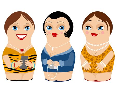 Vector illustration of a three nested dollのイラスト素材