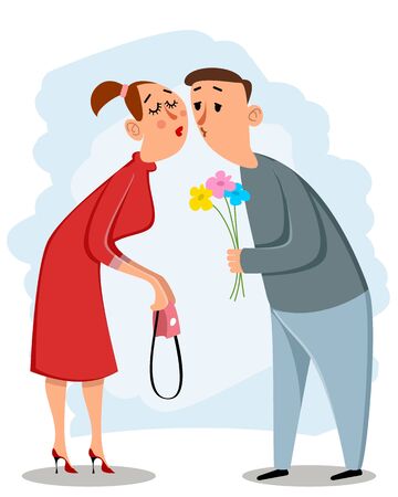 Vector illustration of a couple on a dateのイラスト素材