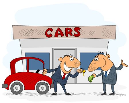 Vector illustration of car selling sceneのイラスト素材