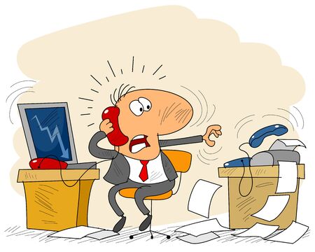 Vector illustration of a businessman in officeのイラスト素材