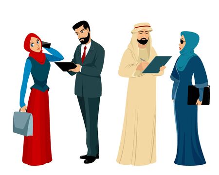 Vector illustration of arab businessmen and businesswomenのイラスト素材