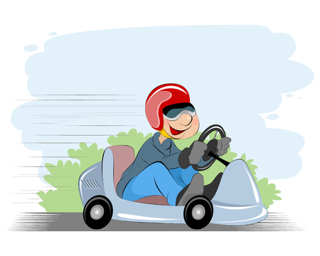 Vector illustration of a boy and carのイラスト素材