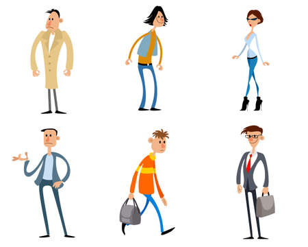 Vector illustration of a comical fashion charactersのイラスト素材