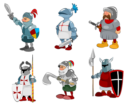 Vector illustration of set of six knightsのイラスト素材