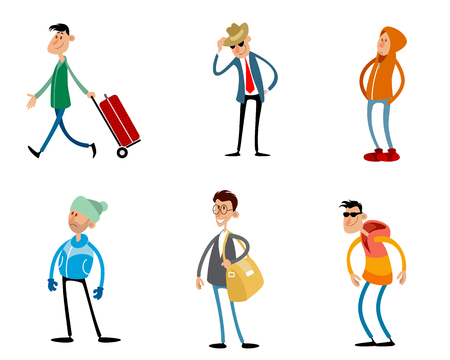Vector illustration of fashionable characters on a white background のイラスト素材