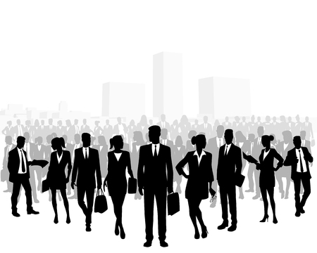 Vector illustration of a huge crowd of business peopleのイラスト素材