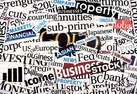 Financial newspaper cuttings.の写真素材