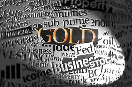 Gold in spotlight.の写真素材