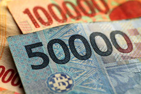 Indonesian Rupiah Close up.の写真素材