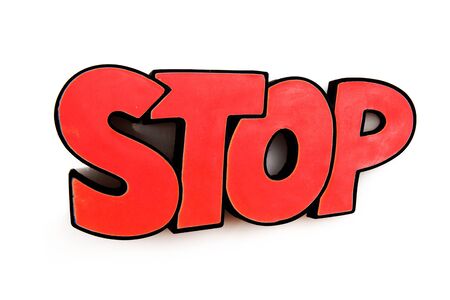 Stop sign on a white background.の写真素材