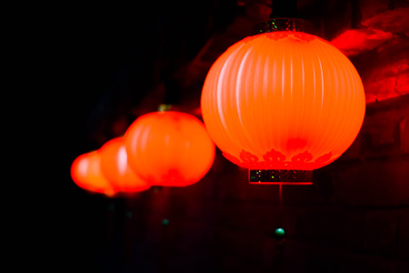 Lantern in the nightの写真素材