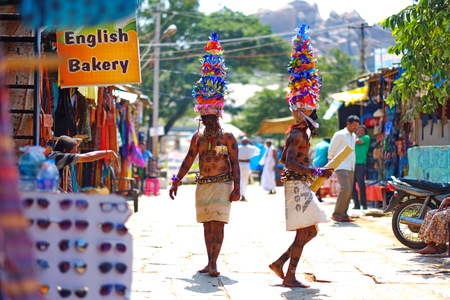 Two Indian man on the streetのeditorial素材