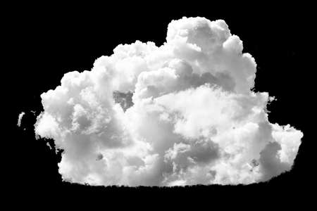 white clouds isolated on black backgroundの写真素材