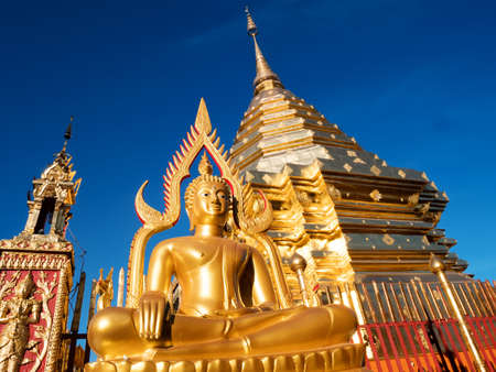 Wat Phra That Doi Suthep is tourist attraction of Chiang Mai, Thailand.の写真素材