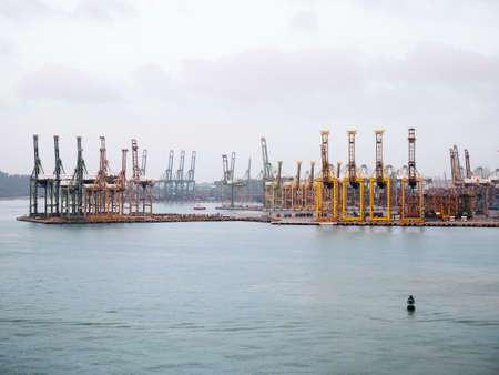 Singapore cargo terminal,one of the busiest Import, Export, Logistics ports in the world, Singapore.