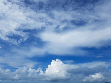 beautiful blue sky with white clouds. skyscape background for wallpaper.の写真素材