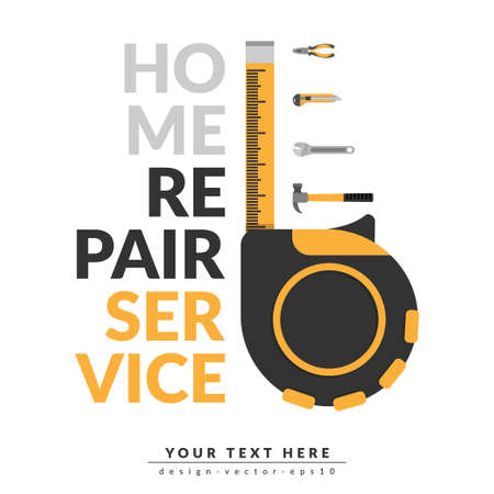 home repair service template with logo and copy space for your text or company name. home repair service consulting company for marketing concept. vector illustration EPS10 flat designのイラスト素材