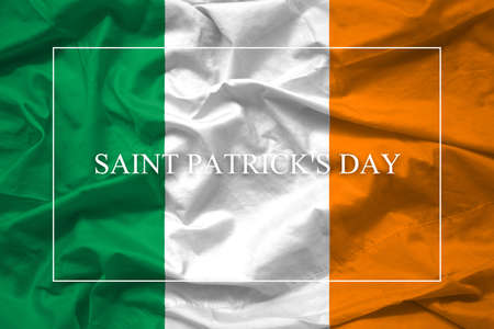 simply Happy Saint Patrick's Day on Ireland flag background for Irish celebration event design