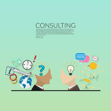 creative business consulting template logo design. banner consulting conceptのイラスト素材