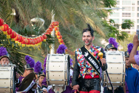 PATTAYA, THAILAND - FEBRUARY 9, 2019: LGBT oriented people take part in Pattaya Pride Rainbow...
