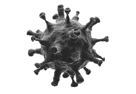 Coronavirus disease cells, 3D rendering. magnified image of a virus cell new 2019 Novel Coronavirus...