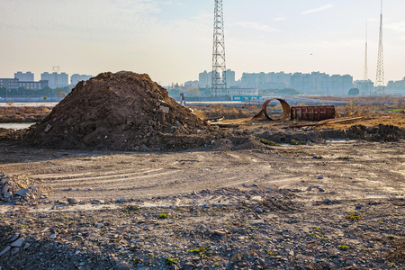 wasteland on the city outskirts of Ningbo Chinaの写真素材