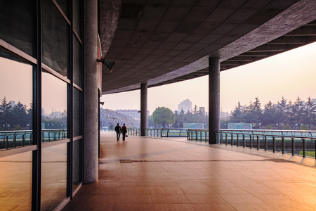 Shanghai south railway station during golden hourのeditorial素材