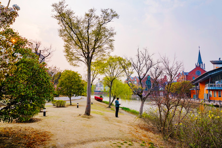 Thames Town Shanghai riverside areaの写真素材