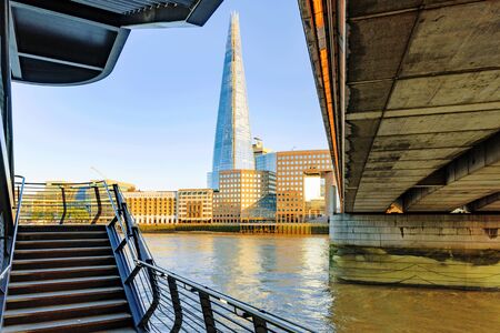 LONDON - JULY 06: View of the Shard a famous building in London's banking district with the River Thames on July 06th, 2016 in Londonのeditorial素材