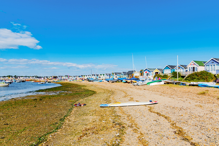CHRISTCHURCH, UNITED KINGDOM - AUGUST 22: This is Hengistbury head a popular beach destination in Chrischurch where people often go for weekend breaks on August 22, 2016 in Christchurchのeditorial素材