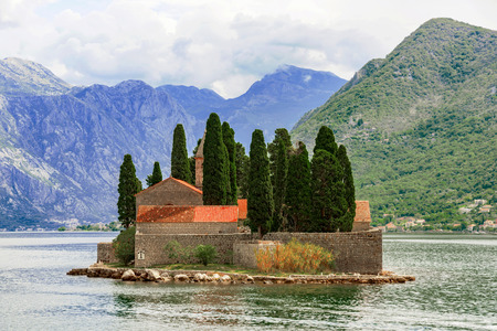 Sveti dorde island in Kotor bayのeditorial素材