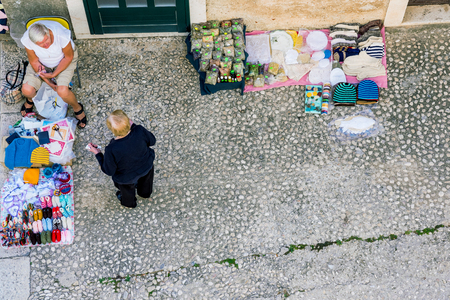 DUBROVNIK, CROATIA - SEPTEMBER 22: This is Small market stall on a side street in Dubrovnik old town on September 22, 2016 in Dubrovnikのeditorial素材