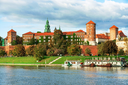 View of Wawel castle and Vistula riverの写真素材