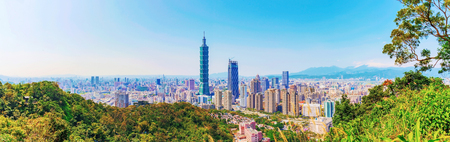 Scenic view of Taipei from a mountain peak