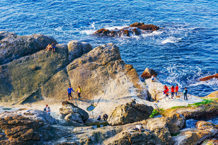 Wave barrier and ocean view in Taiwanのeditorial素材