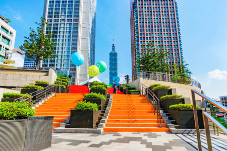 TAIPEI, TAIWAN - MAY 31: Xinyi financial district architecture taken in the Taipei city hall area...