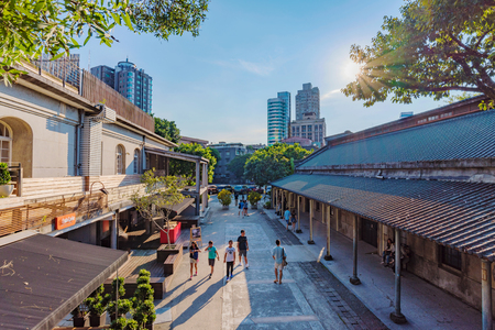 TAIPEI, TAIWAN - JULY 15: This is Huashan 1914 Creative Park which is a park dedicated to art and design exhibitions it is also a popular landmark on July 15, 2017 in Taipeiのeditorial素材