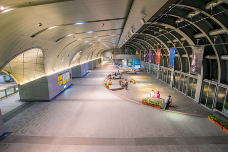TAIPEI, TAIWAN - JULY 15: This is the architecture of Daan Forest Park station a famous station in the downtown area on July 15, 2017 in Taipeiのeditorial素材