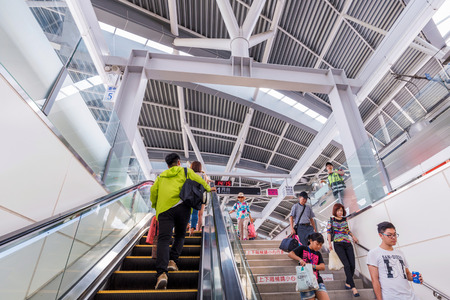 TAICHUNG, TAIWAN - JULY 19: This is the architecture of Taichung main station which is located in the downtown area on July 19, 2017 in Taichungのeditorial素材