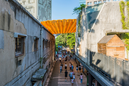 TAIPEI, TAIWAN - JULY 15: This is Huashan 1914 Creative Park which is a park dedicated to art and design exhibitions it is also a popular landmark on July 15, 2017 in Taipeiのeditorial素材