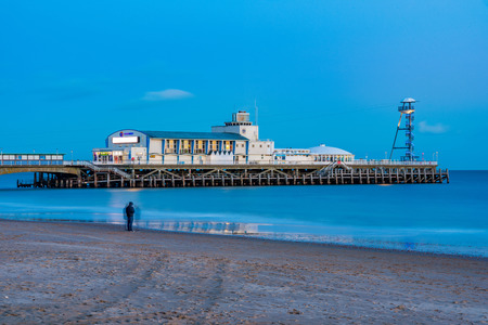 BOURNEMOUTH, UNITED KINGDOM - FEBRUARY 09: View of Bournemouth pier, a famous pier and attraction on February 09, 2018 in Bournemouthのeditorial素材