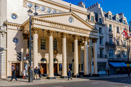 LONDON, UNITED KINGDOM - MARCH 21: The Theatre Royal Haymarket building is a famous Theatre in central London on March 21, 2018 in Londonのeditorial素材