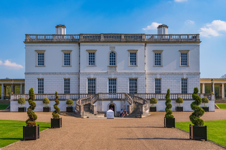 LONDON, UNITED KINGDOM - APRIL 20: View of the Queen's house an historic landmark and travel destination in Greenwich on April 20, 2018 in Londonのeditorial素材