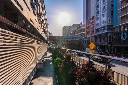 KUALA LUMPUR, MALAYSIA - JULY 20: Sentral Pudu bus station exterior during sunset in the downtown area on July 20, 2018 in Kuala Lumpurのeditorial素材
